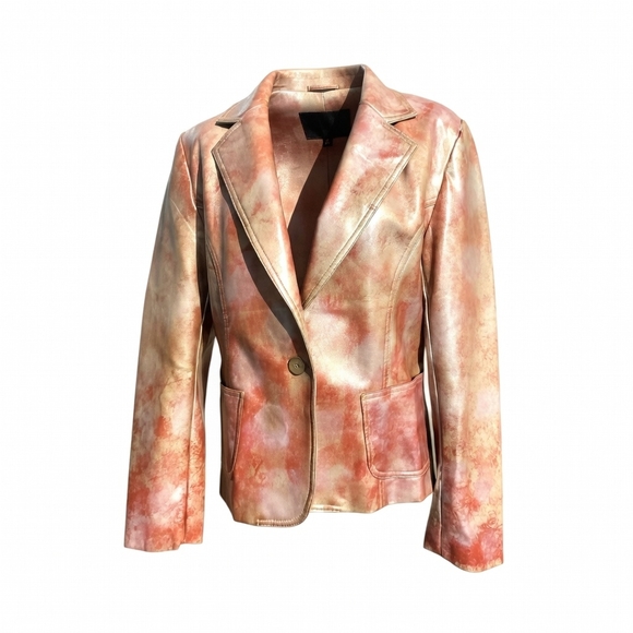 Vintage Hand painted Leather-like Worthington Jacket OOAKart piece large